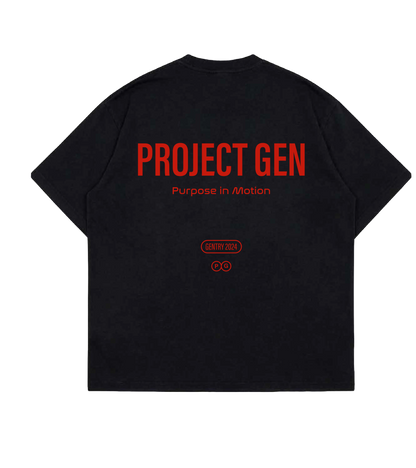 Project Gen T-shirt Red on Black
