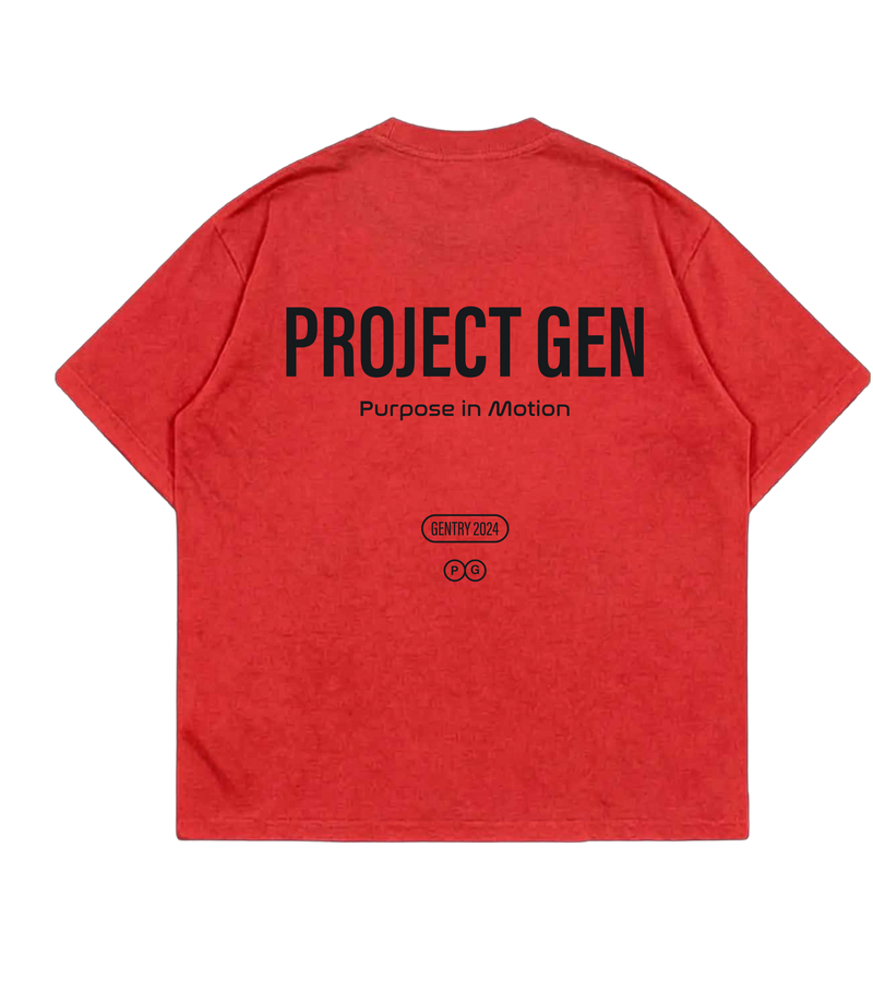 Project Gen T-shirt Red on Black