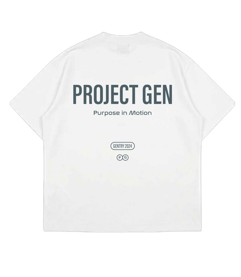 Project Gen T-shirt White on Grey