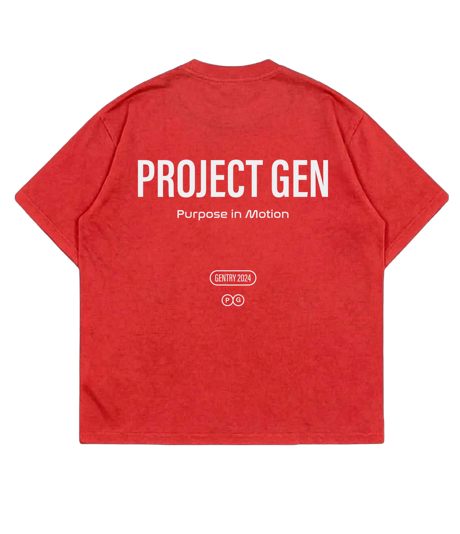 Project Gen T-shirt White on Red