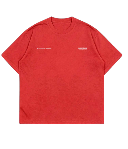 Project Gen T-shirt White on Red