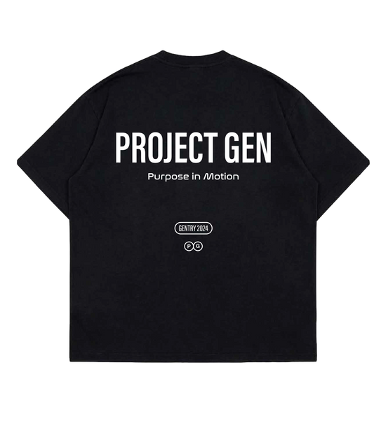 Project Gen T-shirt White on Black