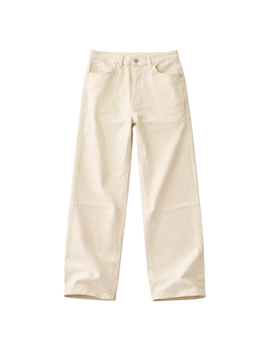 Cream Wide Leg Jeans