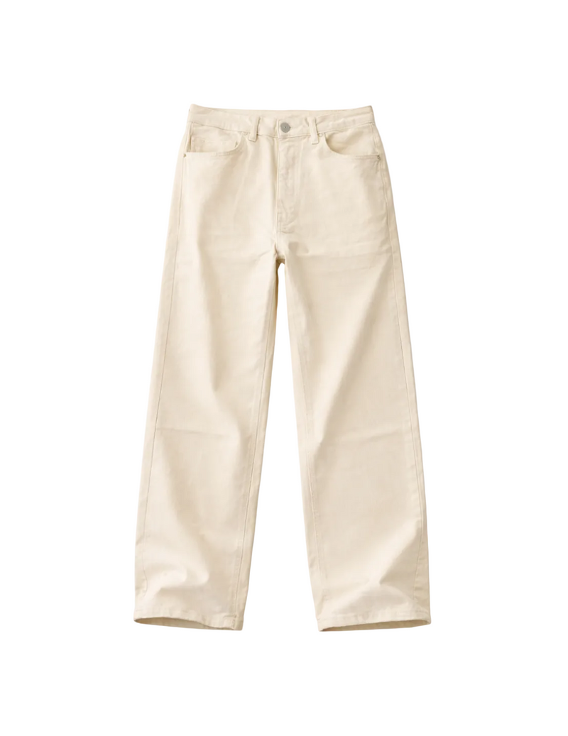 Cream Wide Leg Jeans