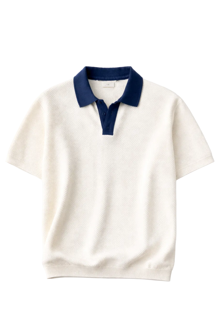 Navy on white knitted polo
