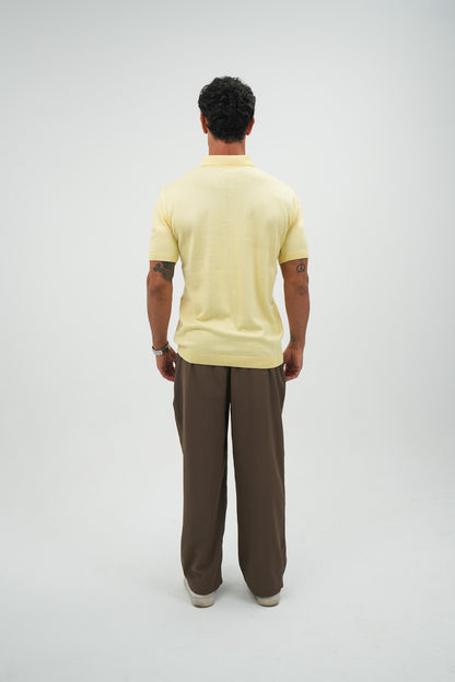 Butter Yellow Knitted Polo