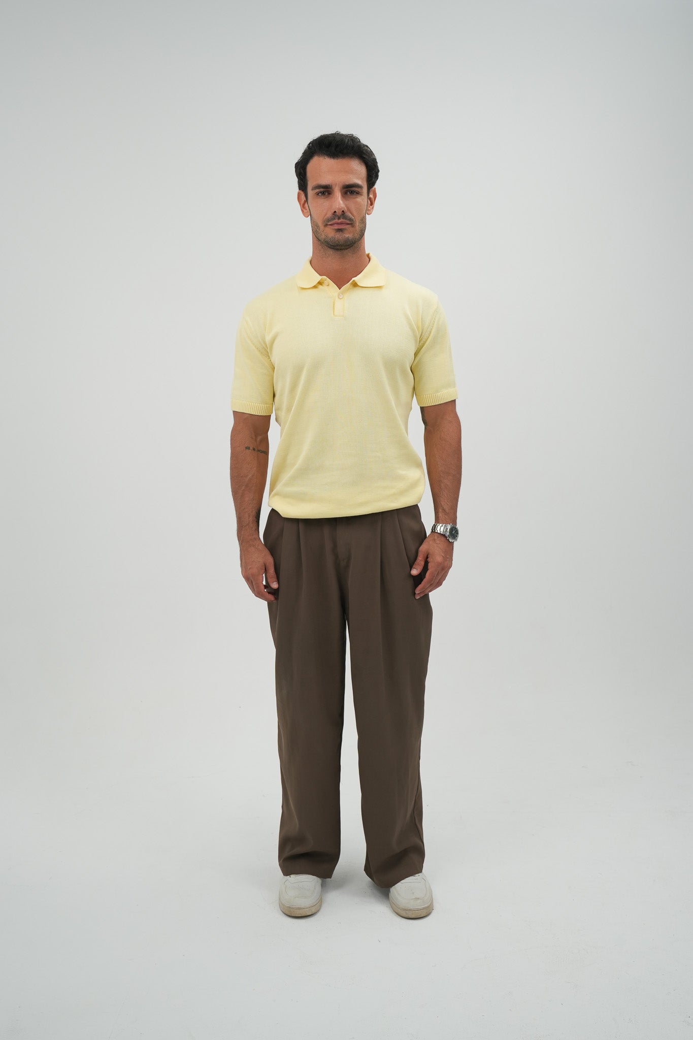 Butter Yellow Knitted Polo