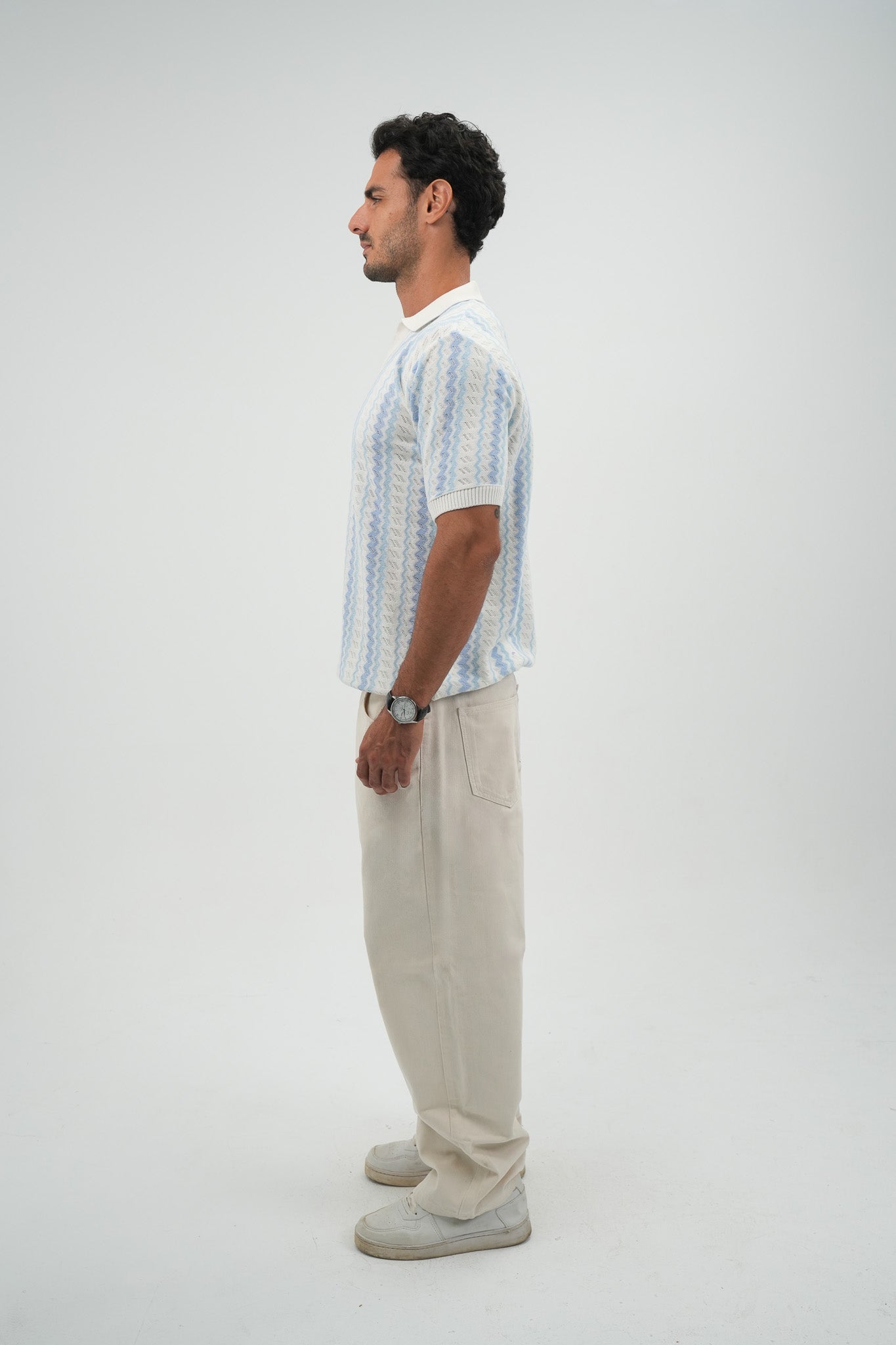 Zigzag Knitted Polo
