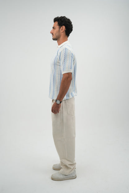 Zigzag Knitted Polo