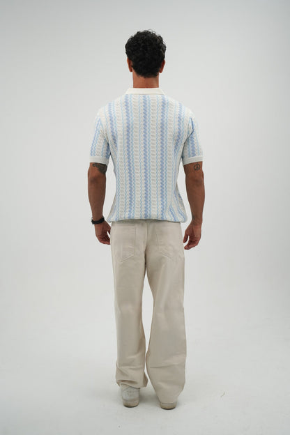 Zigzag Knitted Polo