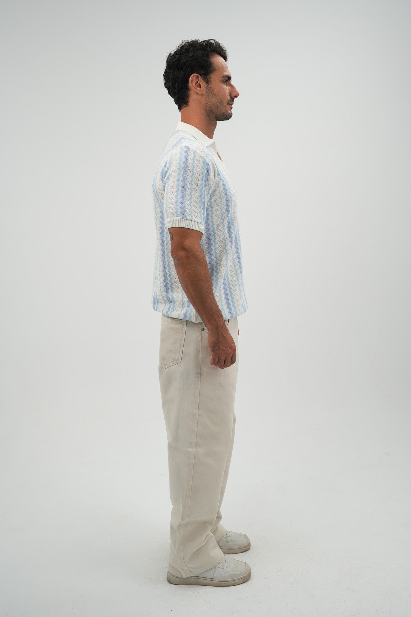 Zigzag Knitted Polo