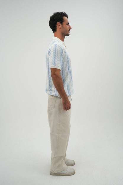 Zigzag Knitted Polo