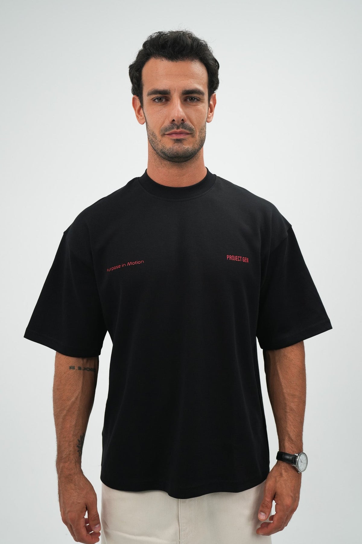 Project Gen T-shirt Red on Black