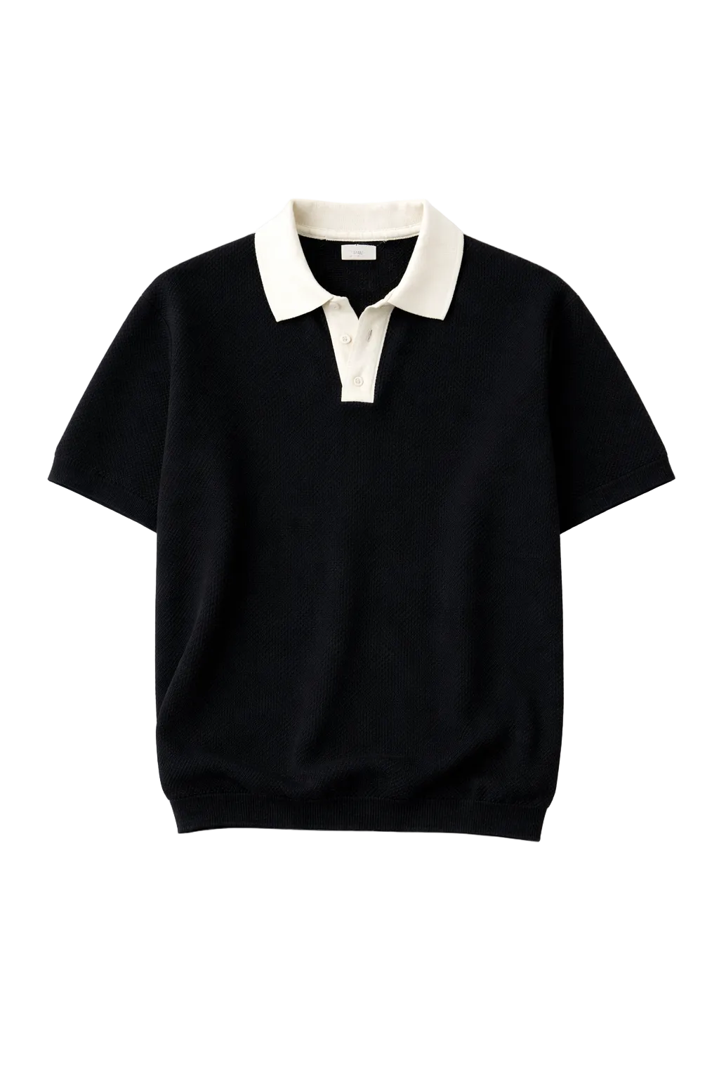 White on black knitted polo