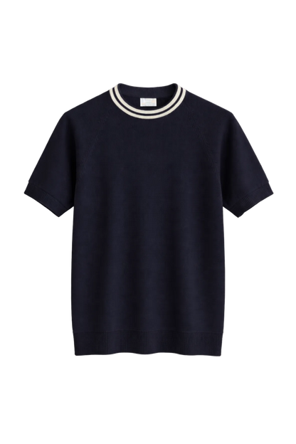 Navy Stripe knitted tee