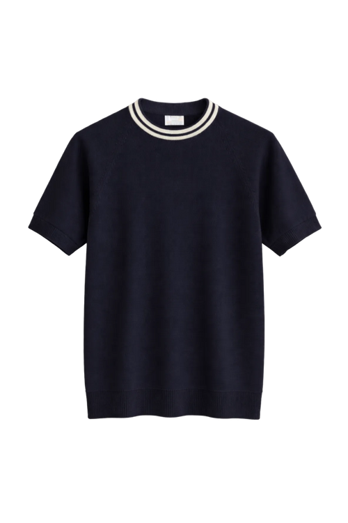 Navy Stripe knitted tee