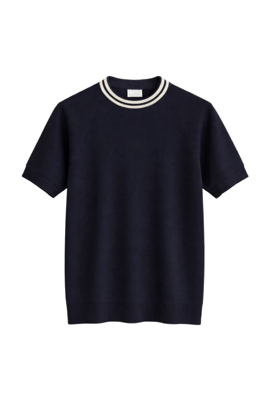 Navy Stripe knitted tee