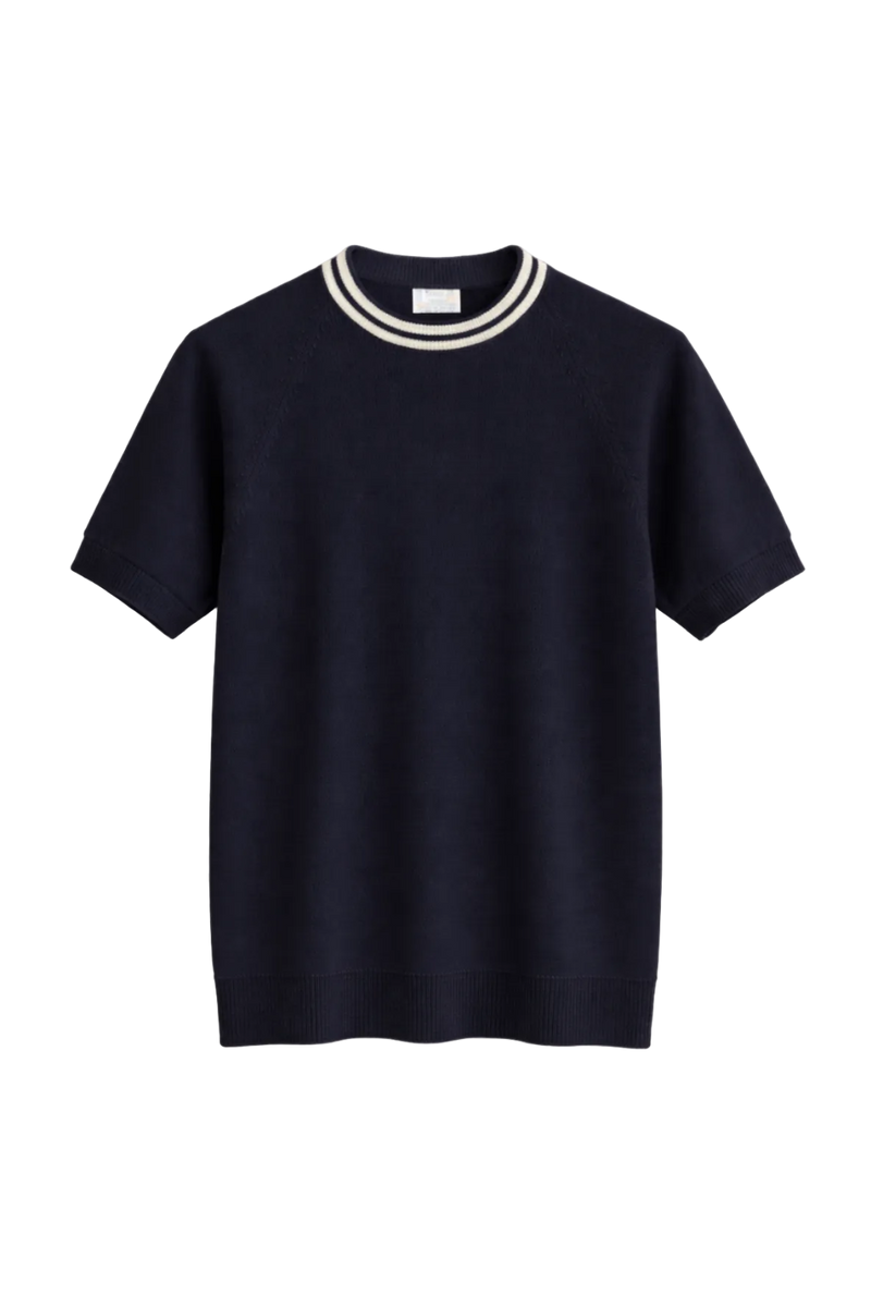 Navy Stripe knitted tee