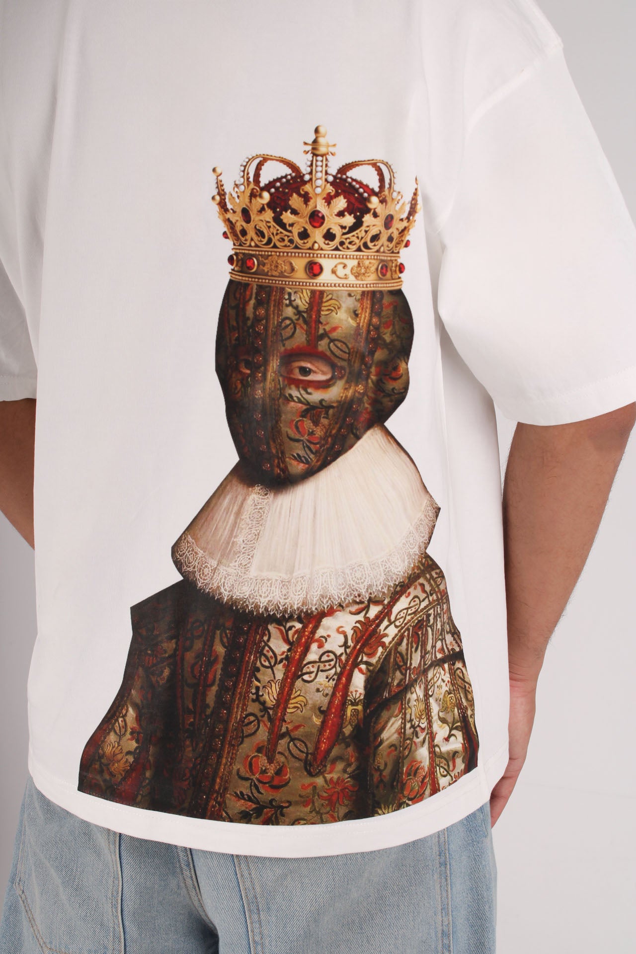 Masked king white tee